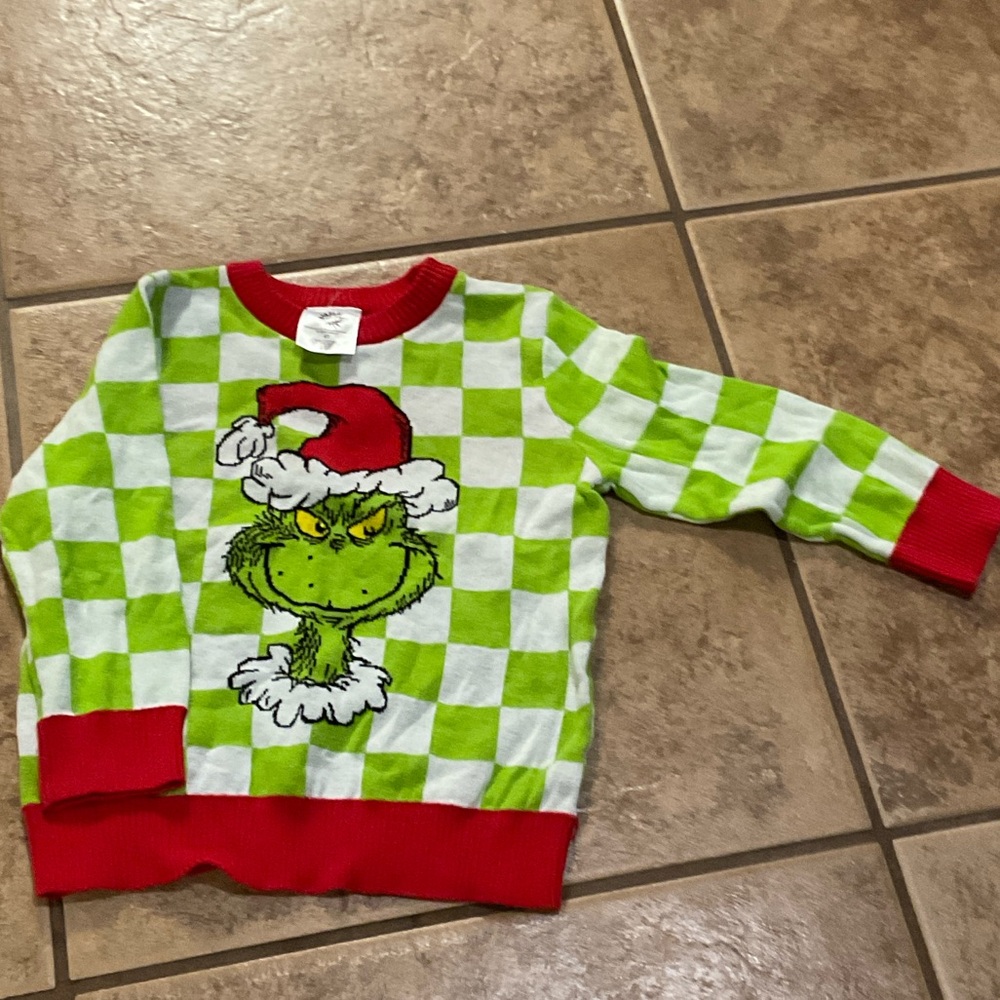 Dr. Seuss Green and Red Grinch Kids Sweater